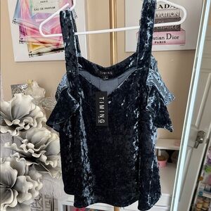 Timing Women's Black Velvet Blouse